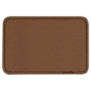 Rectangle Laserable Leatherette Patch with Adhesive, Blank Hat Patches, Glowforge Laser Supplies, Faux Leather, 10 Pack, Dark Brown