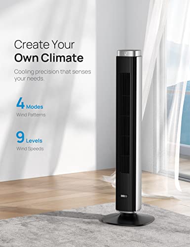 Dreo 42” Pilot Pro Tower Fan with Remote, Black & Cruiser Pro Tower Fan 90° Oscillating Fans with Remote, Quiet Cooling,12 Modes, 12H Timer, Space-Saving | The Storepaperoomates Retail Market - Fast Affordable Shopping