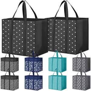 Fabtotes 10 Pack Reusable Grocery Bags 35L Large Capacity Shopping Bags Heavy Duty Reusable Bags for Groceries Waterproof Tote Bags for Shopping and Picnic with Sturdy Handles