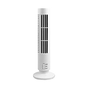 Small Tower Fan Electric, 13″ Oscillating Usb Bladeless Fans, Portable Mini Vertical Air Conditioner, Quiet Cooling, Multiple Speed Settings, Floor Fan Desktop Fan for Bedroom, Living Room & Office (White)