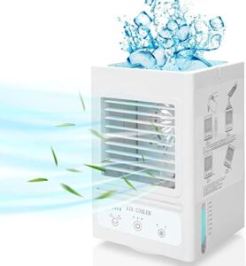 Portable Air Conditioner, 5000mAh Rechargeable Battery Operated, 120° Oscillation 700ml Water Tank with 3 Wind Speeds, Perfect for Bedroom, Home, Office