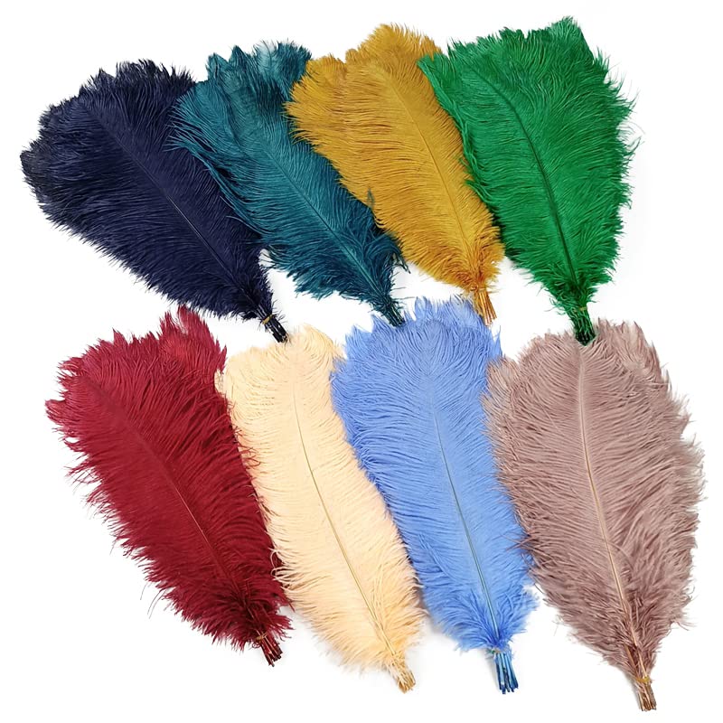 10Pcs/Lot Colorful Ostrich Feathers White Feather Decor DIY Table Vases Crafts Carnival Accessories Decoration Grass Green 45-50cm 18-20inch | The Storepaperoomates Retail Market - Fast Affordable Shopping