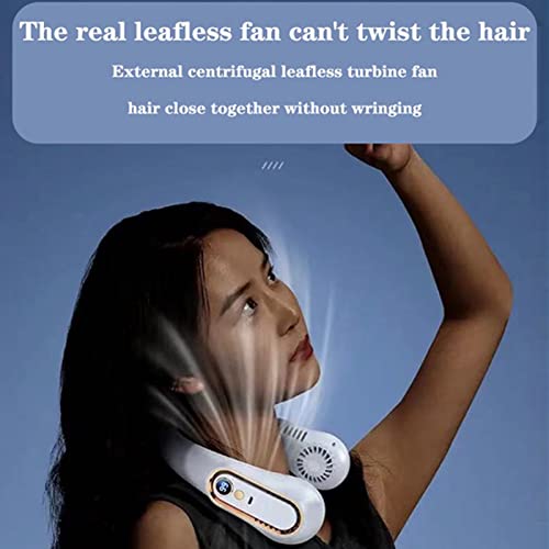 Portable Neck Fan, Personal Neck Fan Bladeless Neck Fan with Power Display, 5 Speeds Adjustment, 78 Air Outle, 360° Cooling USB Neck Fan Rechargeable Wearable Fan for Women Men, Blue | The Storepaperoomates Retail Market - Fast Affordable Shopping