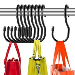 15 Pack Purse Hanger for Closet, Unique Twist Design Bag Hanger Hooks, Purse Organizer Hooks for Closet Large Closet S Hooks for Hanging Handbags Purses Clothes 3.5Inch(Black)