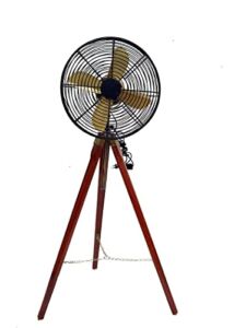 Nautical Tripod Floor Fan Antique Stand Fan (Black) Light Fan