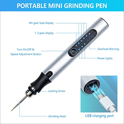 PTUI Electric Engraving Pen with 36 Bits, USB Rechargeable Cordless Engraving Machine, Portable DIY Rotary Engraver for Jewelry Wood Glass Stone Carving | The Storepaperoomates Retail Market - Fast Affordable Shopping
