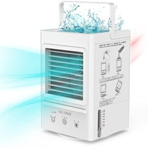 Portable Air Conditioner, 5000mAh Rechargeable Battery AC, 120° Oscillation 700ml Water Tank with 3 Wind Speeds, Perfect for Bedroom, Home, Office