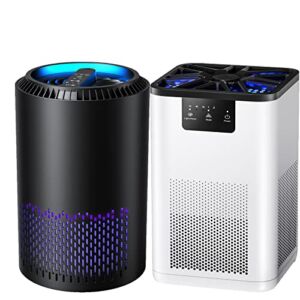 AROEVE 20dB Quiet Air Purifiers (MK06-White) and Air Purifier with Fragrance Sponge(MK01-Balck) For Pet Smoke Pollen Dander Hair Smell Air Cleaner For Bedroom Office Living Room Kitchen