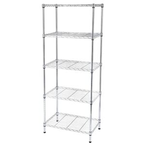 FRITHJILL 5-Tier Wire Shelving Units, Metal Adjustable Storage Rack, Chrome