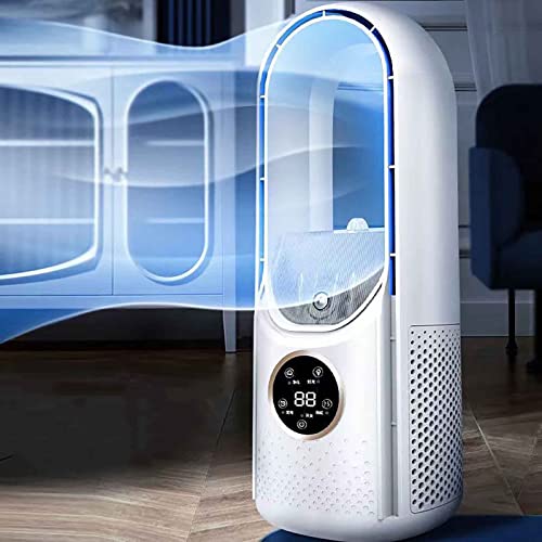 Ke1Clo Portable Bladeless Air Cooler with 6 Gears Modes, Mini Tower Fan Cooling Fan Instant Cool & Humidify, Timer Air-Cooling Fan with Atmosphere Lamp for Living Room Office | The Storepaperoomates Retail Market - Fast Affordable Shopping