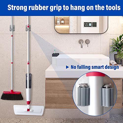4PCS Mop Broom Holder, Sturdy Wall Mount Grippers for Household Easy Storage with Self-Adhesive No Drilling Clip Racks, No-Slip Utility Hooks Tool Hanger for Home, Bathroom, Kitchen, Garden, Garage | The Storepaperoomates Retail Market - Fast Affordable Shopping