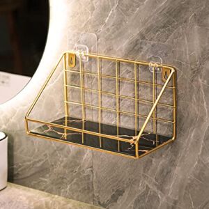 Floating Shelves, Wall Mounted Storage Shelf with Metal Wire, Decor Shelves for Dining, Storage Shelves for Bathroom, Kitchen Living Room
