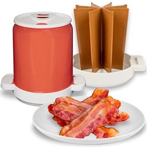 Yummy Can Bacon Deluxe Copper Color AS-SEEN-ON-TV Make Yummy, Crispy, HEALTHY Bacon in Your Microwave, Splatter-Proof & Mess-Free Design, Pour the Grease Right Out, Easy-to-Clean, 6