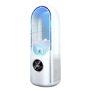 Bladeless Fan, Household Dormitory Office Desktop Humidification Electric Fan, USB Tower Fan Protects Children’s Hands, Bladeless Tower Fan for Bedroom Living Rooms Office