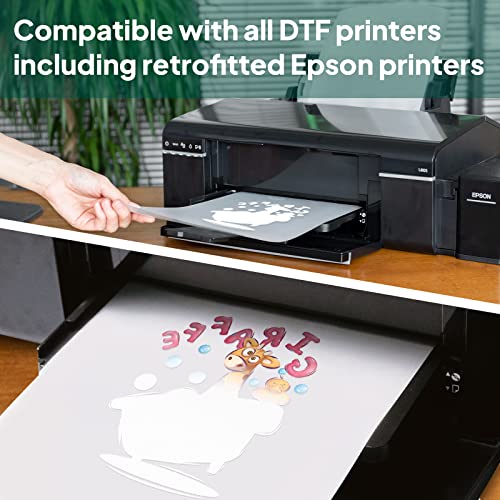 TJ-OCEAN Premium DTF Transfer Film- A4 (8.3″ x 11.7″) 15 Pcs of Glossy Transparent PreTreat Sheets PET Iron-on Transfer Film and 1 Pcs Sticker for DIY Printing Directly on T-Shirt Textiles | The Storepaperoomates Retail Market - Fast Affordable Shopping