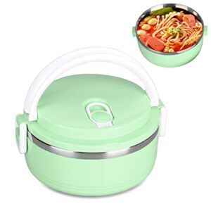 Lunch Box For Food,Bento Box food Container,Stainless Steel Lunch Box Safety Buckles, Compartment Container Food,Insulated Bento Picnics(Single layer Nordic green)