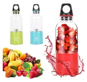Personal Blender Mini Jug Blenders Portable Blender 500ML Personal Mini Blender Smoothies Shakes Blender Juicer Cup Electric USB Rechargeable Blender with 4 Blades for Outdoors Home Office