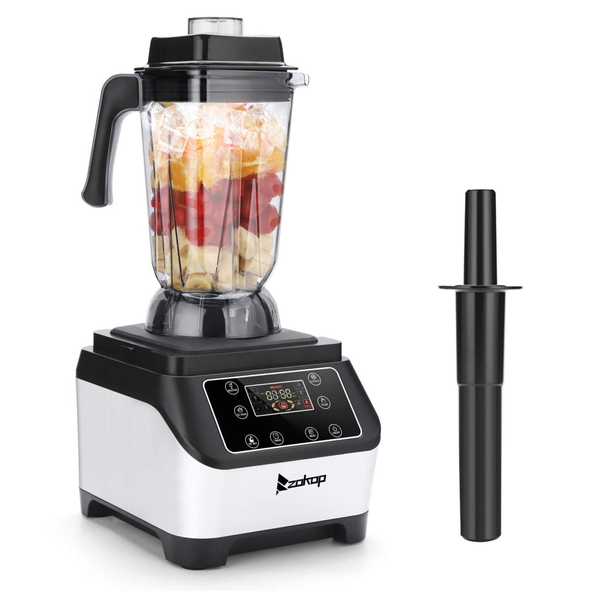 Zokop 120V 2200W 2500Ml Blender Smoothie Maker Plastic Smart Touch Screen Multi-Function Electronic Countertop Blenders Black | The Storepaperoomates Retail Market - Fast Affordable Shopping