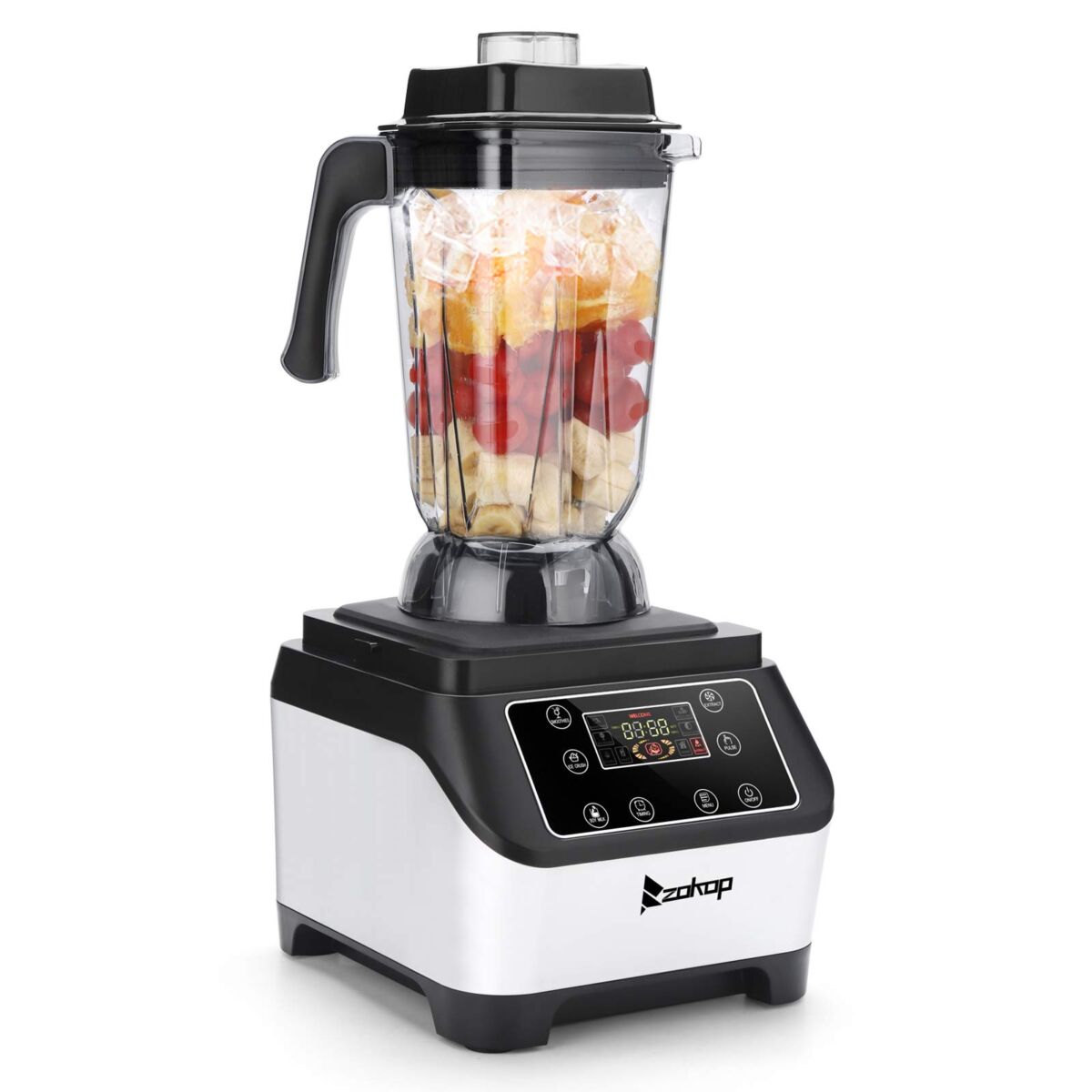 Zokop 120V 2200W 2500Ml Blender Smoothie Maker Plastic Smart Touch Screen Multi-Function Electronic Countertop Blenders Black | The Storepaperoomates Retail Market - Fast Affordable Shopping