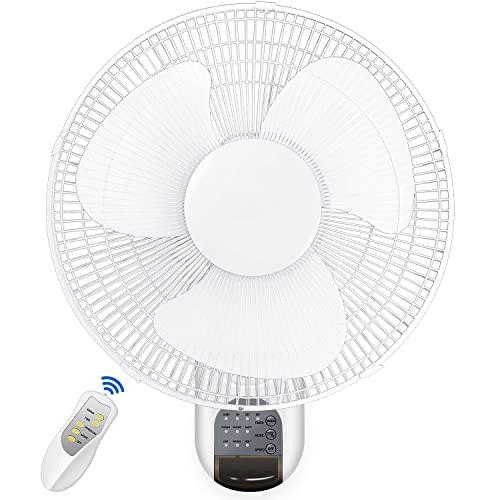 Digital Wall Mount Fan with Remote Control 3 Oscillating Modes, 3 Speed, 72 Inches Power Cord, White | The Storepaperoomates Retail Market - Fast Affordable Shopping