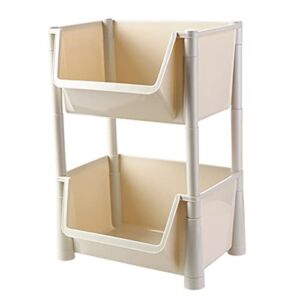 HNXMJ Multipurpose Storage Shelf, 2-Tier Space Saver Display Rack, Standing Storage Shelf Units for Bathroom Kitchen Pantry Closet, Adjustable Shelving Unit, Rolling Storage Cart, Movable Bookcase