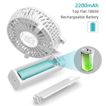 (ABC)Portable Handheld Fan,USB Rechargeable Hand Fan with 2200mAh Battery Operated, Mini Hand Held Fans 3 Speeds Adjustable, 180° Rotation Foldable Personal Desk Fan for Home Office Travel-White亚马逊禁售 | The Storepaperoomates Retail Market - Fast Affordable Shopping