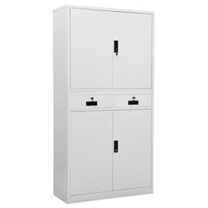 Modern Style,Office Cabinet,Storage Cabinet,Bookcase,Sideboard,File Cabinet,Multifunctional Cabinet,Storage Furniture,for Home,Living Room,Apartment,Bedroom,Office,Light Gray 35.4″x15.7″x70.9″ Steel
