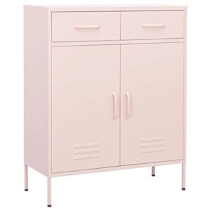 Industry Style,Storage Cabinet,with Drawer,Office Cabinet,Bookcase,Sideboard,File Cabinet,for Home,Living Room,Kitchen,Apartment,Office,Utility Room,Bedroom,Pink 31.5″x13.8″x40″ Steel