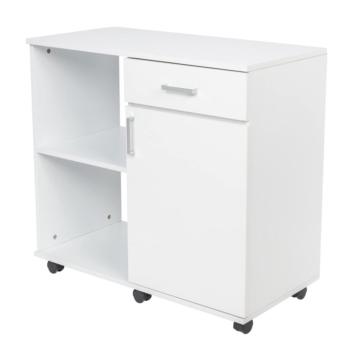 Three Layers Left Frame Right Cabinet MDF and PVC Wooden Filing Cabinet White | The Storepaperoomates Retail Market - Fast Affordable Shopping