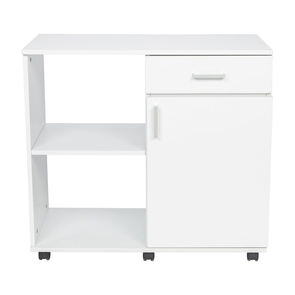 Three Layers Left Frame Right Cabinet MDF and PVC Wooden Filing Cabinet White | The Storepaperoomates Retail Market - Fast Affordable Shopping