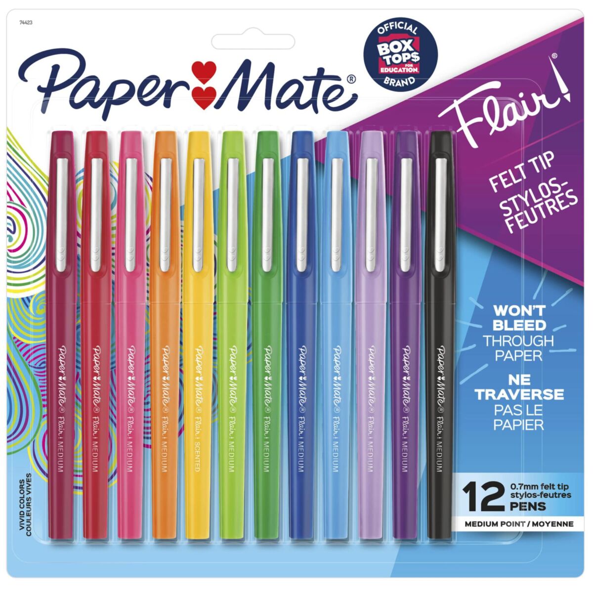 Paper Mate Flair Felt Tip Pens, Medium Point (0.7mm), Assorted Colors, 12 Count | The Storepaperoomates Retail Market - Fast Affordable Shopping