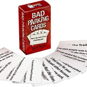 Witty Yeti Hilarious Bad Parking Cards Total Annihilation Edition 50 Pk 5 x 10 Sayings Perfect for Shaming Drivers. Funny Road Rage Revenge, Gag Gift, Prank Insult Set and White Elephant Novelty