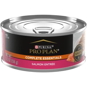 Purina Pro Plan Gravy Wet Cat Food, COMPLETE ESSENTIALS Salmon Entree in Sauce – (24) 5.5 oz. Cans