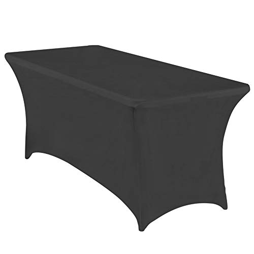 Obstal 6ft Stretch Spandex Table Cover for Standard Folding Tables – Universal Rectangular Fitted Tablecloth Protector for Wedding, Banquet and Party （Black, 72 Length x 30 Width x 30 Height Inches） | The Storepaperoomates Retail Market - Fast Affordable Shopping