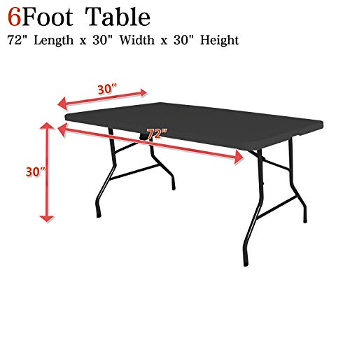 Obstal 6ft Stretch Spandex Table Cover for Standard Folding Tables – Universal Rectangular Fitted Tablecloth Protector for Wedding, Banquet and Party （Black, 72 Length x 30 Width x 30 Height Inches） | The Storepaperoomates Retail Market - Fast Affordable Shopping