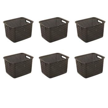 Sterilite 12736P06 Tall Weave Basket, Espresso, 6-Pack | The Storepaperoomates Retail Market - Fast Affordable Shopping