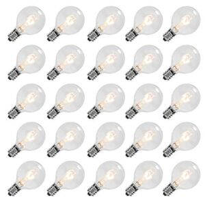 Goothy Clear Globe G40 Screw Base Light Bulbs Replacement 1.5-Inch, 5 Watts, E12 Base, 25 Pack
