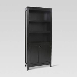 Threshold 72″ Carson 5 Shelf Bookcase with Doors (Black)