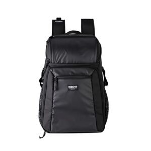 Igloo Lightweight Maxcold Insulated Gizmo 30-Can Backpack Cooler, Black