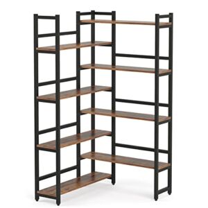 Tribesigns 70.8” Corner Bookshelf, 8-Tier Industrial Bookcase with Metal Frame for Open Storage, Corner Display Rack Storage Organizer for Home Office
