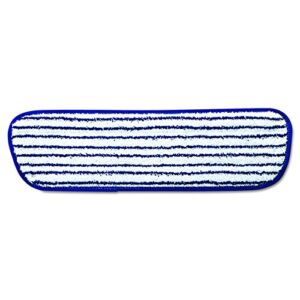 Rubbermaid Commercial Q800WHI Microfiber Finish Pad, 18 x 5 1/2, Blue/White (Case of 6)