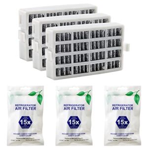 W10311524 AIR1 Refrigerator FreshFlow Air Filter Replacement for Whirlpool Kenmore Refrigerator, 3 Pack, White
