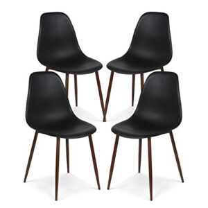 EdgeMod Landon Sculpted Dining Chair in Black (Set of 4)