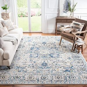 SAFAVIEH Madison Collection 9′ x 12′ GreyIvory MAD603F Oriental Snowflake Medallion Distressed Non-Shedding Living Room Bedroom Dining Home Office Area Rug