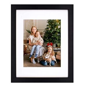 Golden State Art 11×14 Photo Wood Frame with Mat for 8×10 Picture BLACK