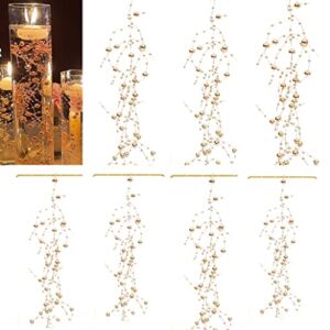 TeaSu 12pcs Pearl String, for Wedding Centerpiece, Vase Filler and Decor for Floating Candles