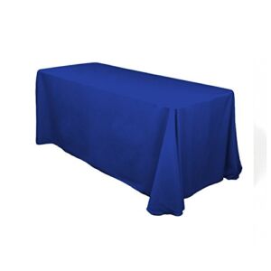 Runner Linens Factory Rectangular Polyester Tablecloth 90×156 Inches (Royal Blue)