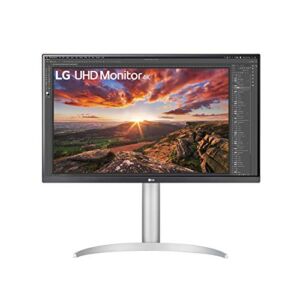 LG 27UP850-W Monitor 27” UHD (3840 x 2160) IPS Display, VESA DisplayHDR 400, DCI-P3 95% Color Gamut, USB-C,3-Side Virtually Borderless Display, Height/Pivot/Tilt Adjustable Stand – Silver