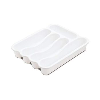 Sterilite 15748006 5 Compartment Cutlery Tray, White, 6-Pack | The Storepaperoomates Retail Market - Fast Affordable Shopping