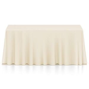 Lann’s Linens – 10 Premium 90″ x 156″ Tablecloths for Wedding/Banquet/Restaurant – Rectangular Polyester Fabric Table Cloths – Ivory